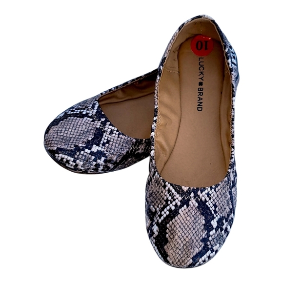LUCKY BRAND SNAKE PRINT FLATS 10 - Picture 2 of 5